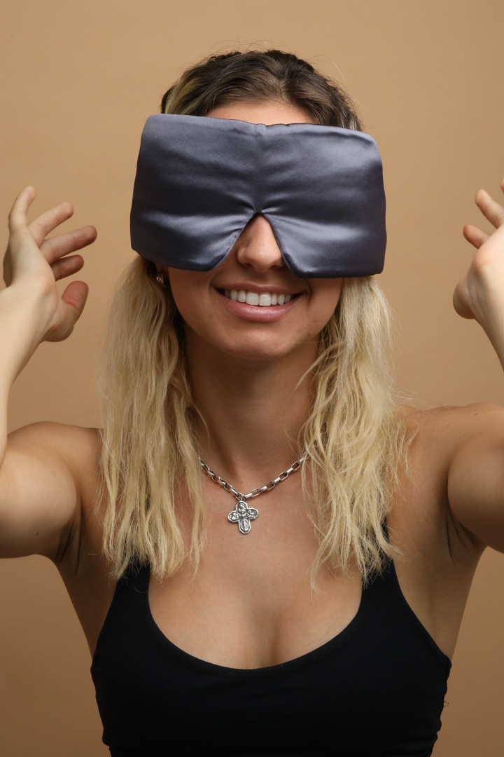 Satin sleep mask is cool and comfortable and completely blackout to block out all light for a deep sleep